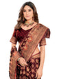 Glory Sarees WomenS Pure Kanjivaram Soft Banarasi Original Satin Silk Saree Elegantly Crafted Graceful Wedding Design With Blou