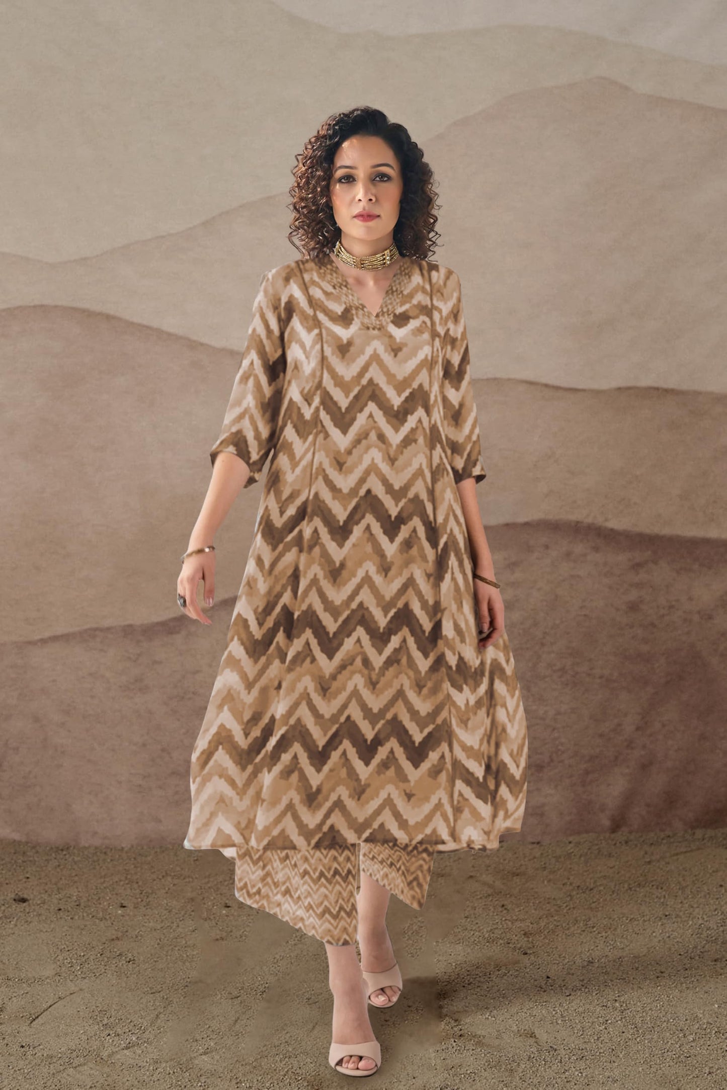 Toochki Salwar Suit Set For Women | Kurta Set For Women | Zig Zag Printed Salwar Suits | Ethnic Wear Salwar Suits | Two Piece Ku