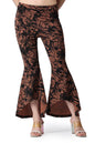 POPWINGS Casual Marble Print Bell Bottom Trousers for Women || Flare Fit Women Trousers for Summer || Stylish Western Regular Fi