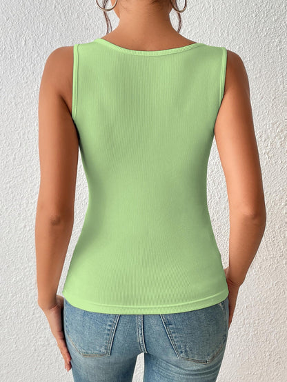 Sugathari Womens Green Cut Out Asymmetrical Neck Rib Knit Jeans Korean Trendy Tank Western Tops for Women Stylish (T-Shirt 182