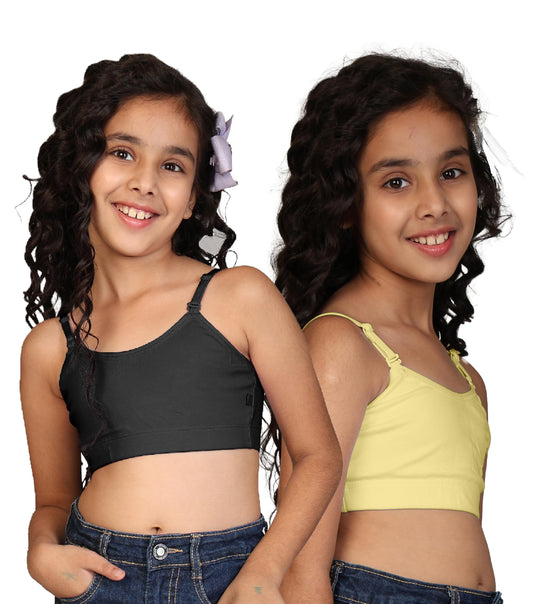 Kyda Kids Girls Antibacterial Cotton Solid Non Padded, Beginners Bra For Girls