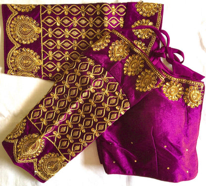 Vihu Fashion WomenS Silk Embroidery Coding Multi Work Readymade Saree Blouse