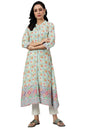 W For Woman Ecru And Multicoloured Printed Flared Kurta