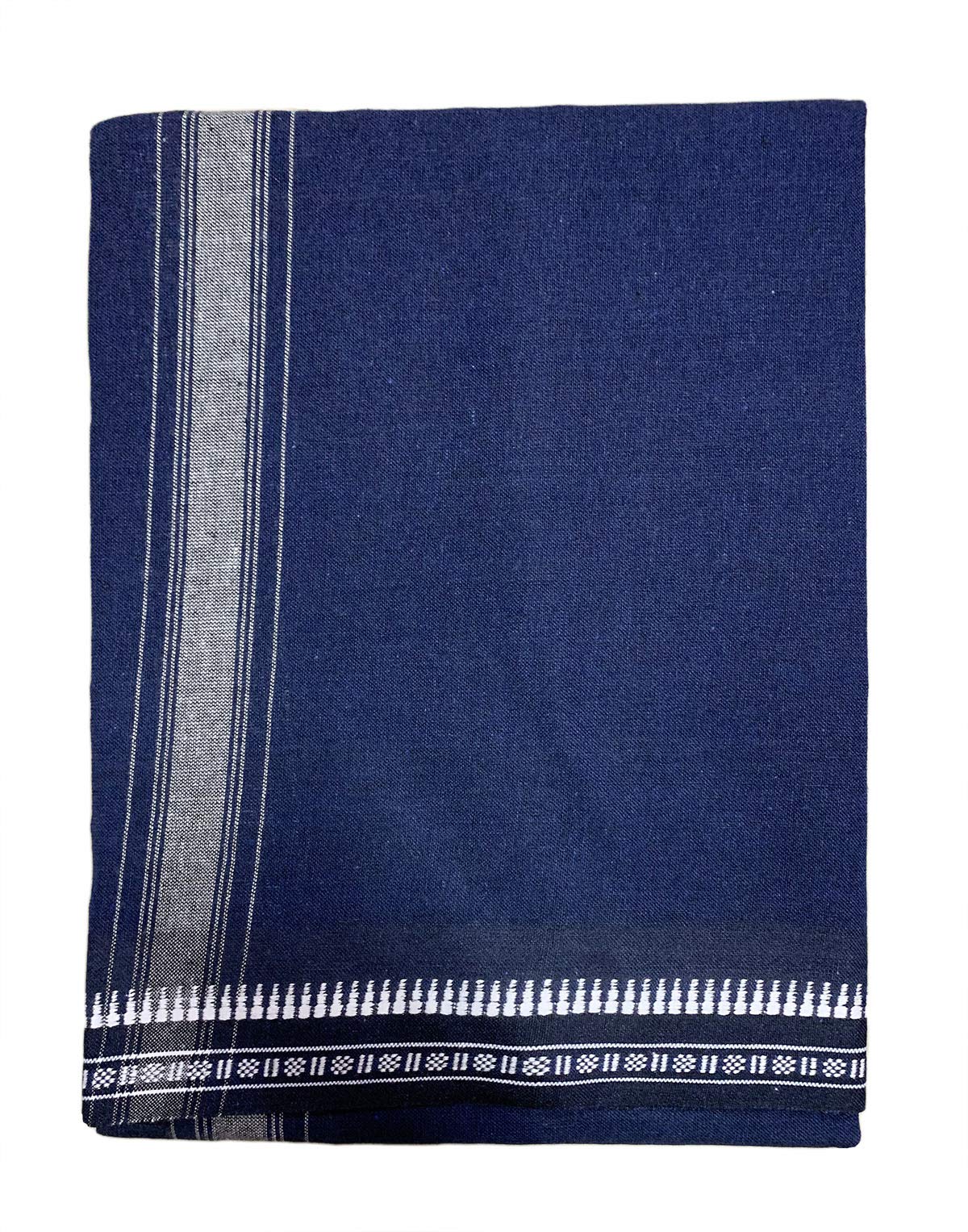 Prakasam Cotton Mens Colour Thalapathi Border Single Dhoti/Size1.28X2.00 Mtrs/Combo Pack Of 2 Dhoties