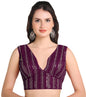 Pujia Mills WomenS Indian Ethnic Wear Sabyasachi Sequence With Dhaga Embroidered Zari Work Sweetheart Neck Blouse Sleeveless Re