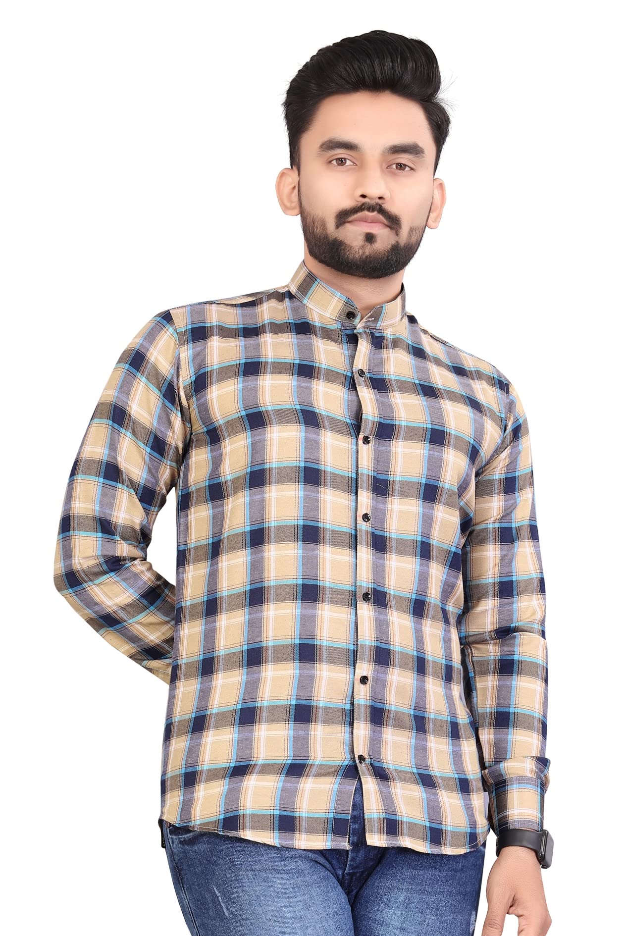 More & More MenS Checkered Regular Fit Checks Shirt D2_Design 2