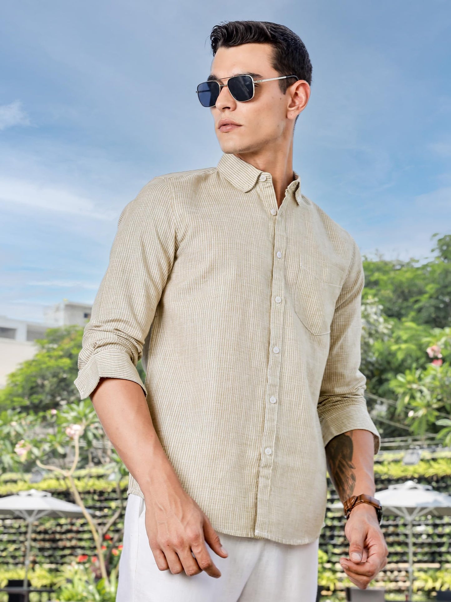 Thomas Scott Slim Fit | Button Down Collar | American Style Pocket | Long Sleeve | Shirts for Men (Available in Plus Size) Brown