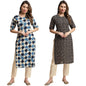 Tee Projekt Crepe Printed Kurti & Pant Set For Women Ethnic Wear Casual Wear Kurta Set