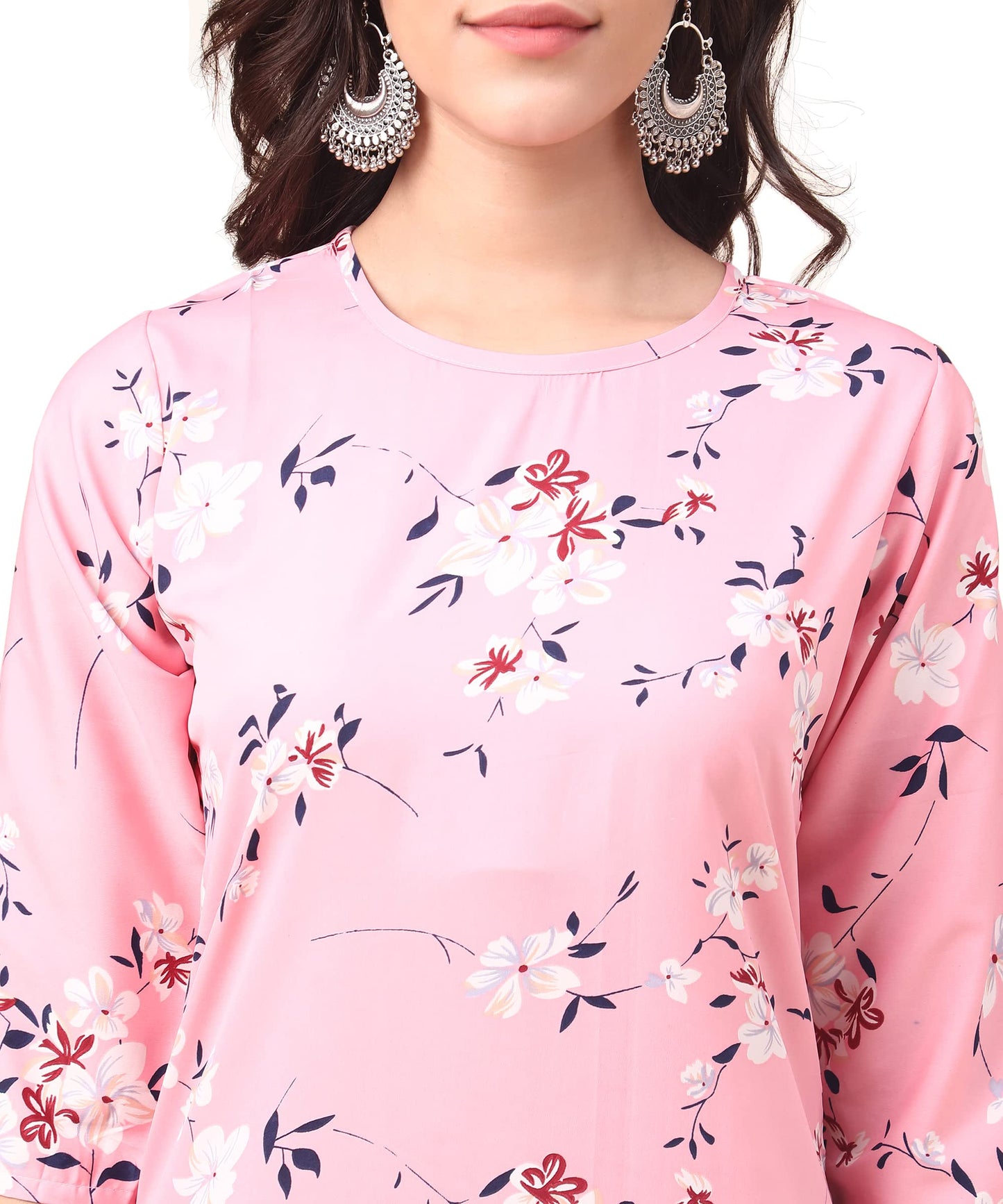 Yashika Women's Crepe Floral Regular Kurti