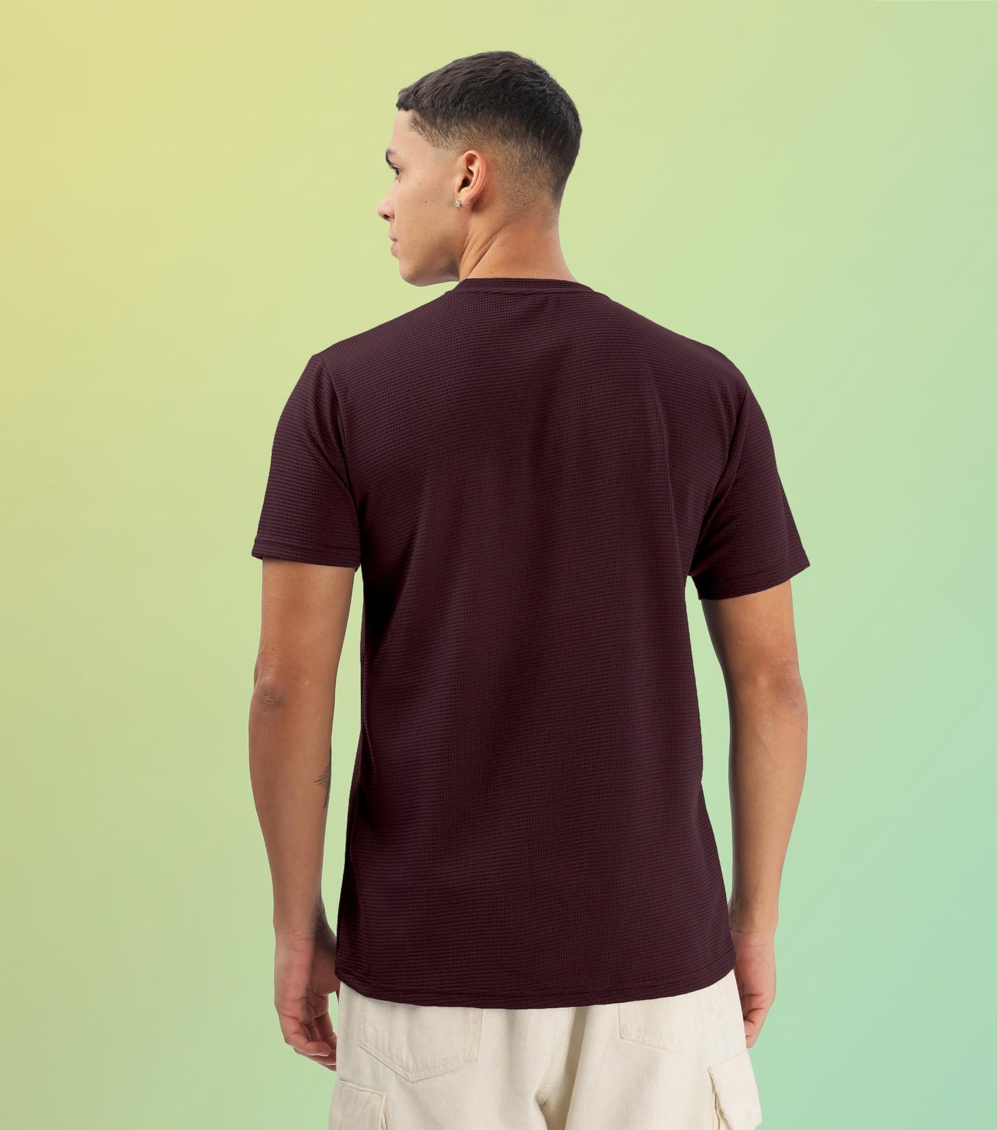 SHODOX Mens Solid Round Neck Half Sleeve Regular fit Tshirt (Pack of 1) Maroon