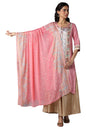 Aurelia Peach Printed Chiffon Kurta