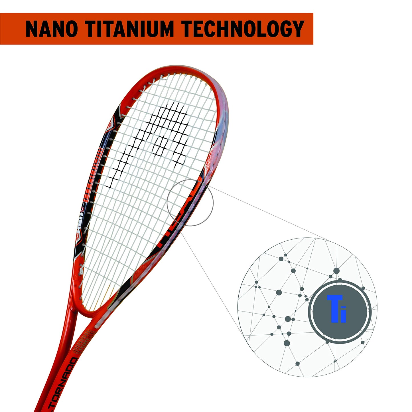 HEAD Nano TI Tornado Squash Racquet - Lightweight, Durable, High-Performance Model