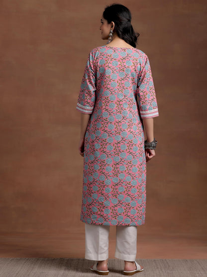 Libas WomenS Cotton Printed Straight Kurta (29060R Pink