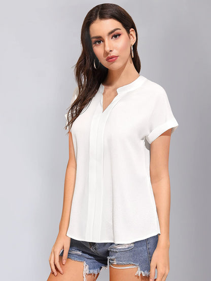 Toochki White Rayon Short Shirt top for Women in