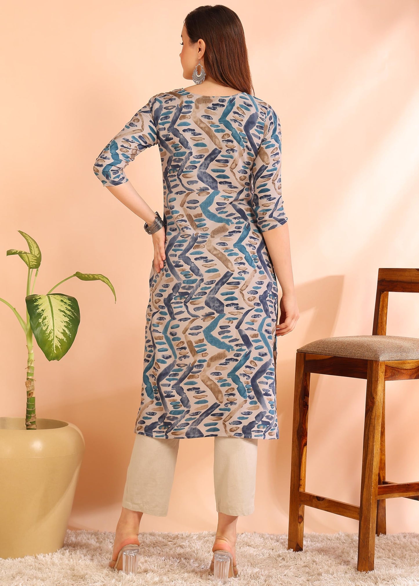 Dsk Studio Poly Rayon Printed Straight Kurti For Women