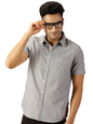 Thomas Scott Spread Collar Slim Fit Solid 100% Cotton Half Sleeve Shirt for Mens Black