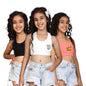 Kyda Kids Girls Antibacterial Cotton Sports Bra Training Bras, Non Padded, Chest Double Layered Wireless Light Padded Bra (Pack