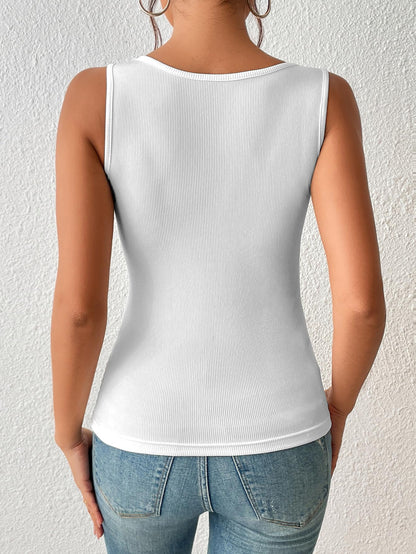 Sugathari Womens White Cut Out Asymmetrical Neck Rib Knit Jeans Korean Trendy Tank Western Tops for Women Stylish (T-Shirt 182