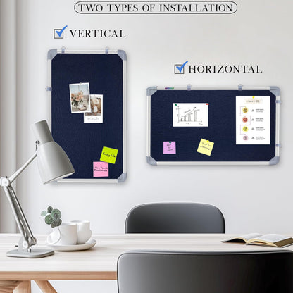 Eduway 1X2 Feet Aluminium Framed | Notice Board | Pin-Up-Board | Bulletin-Board | Display Board | With Soft Foam Fabric For Home