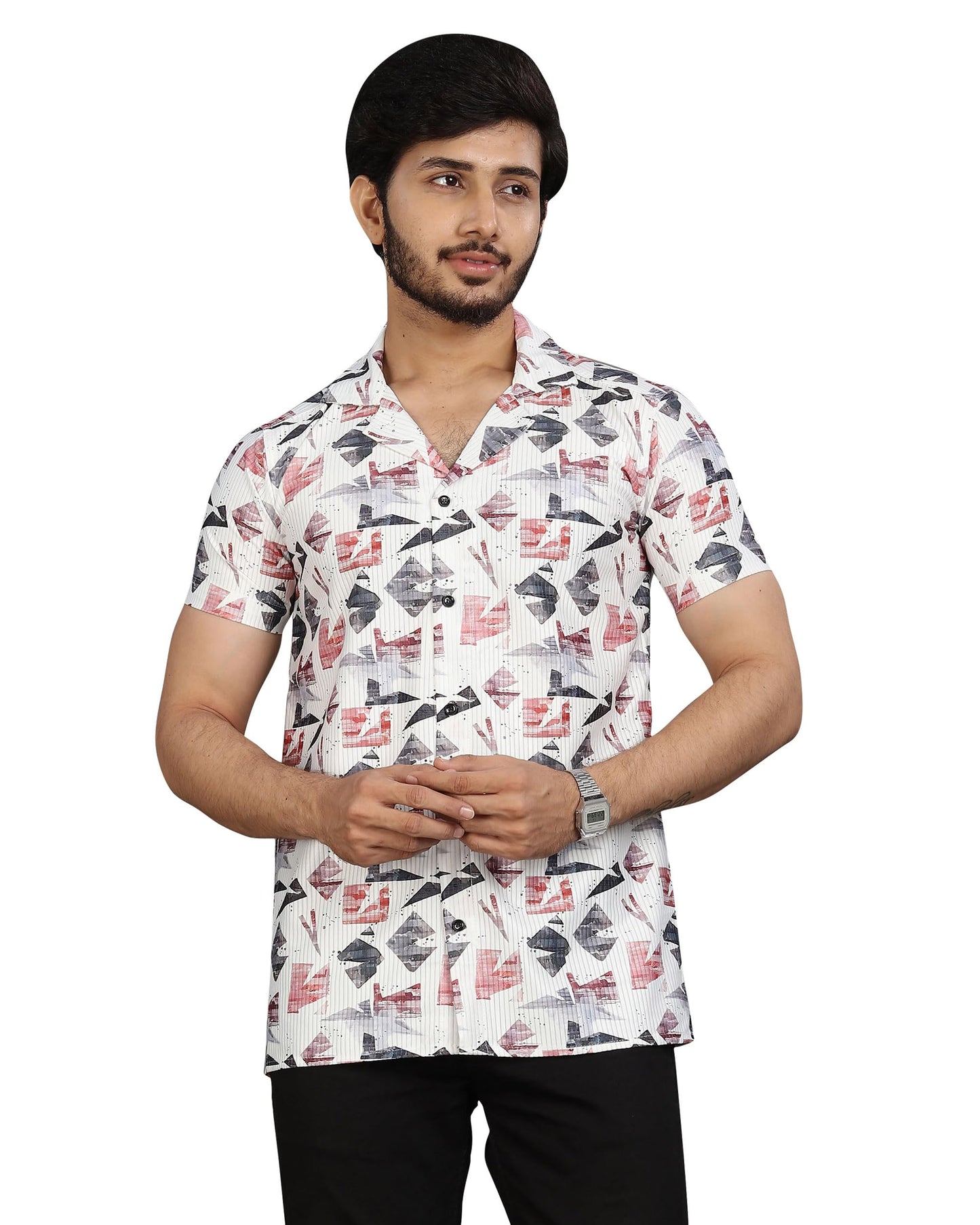 I Enterprise Half Sleeve Relaxed Fit MenS Casual Shirt | Cotton Blend Oversized Shirts For Men Loose Fit | Oversized Printed Sh