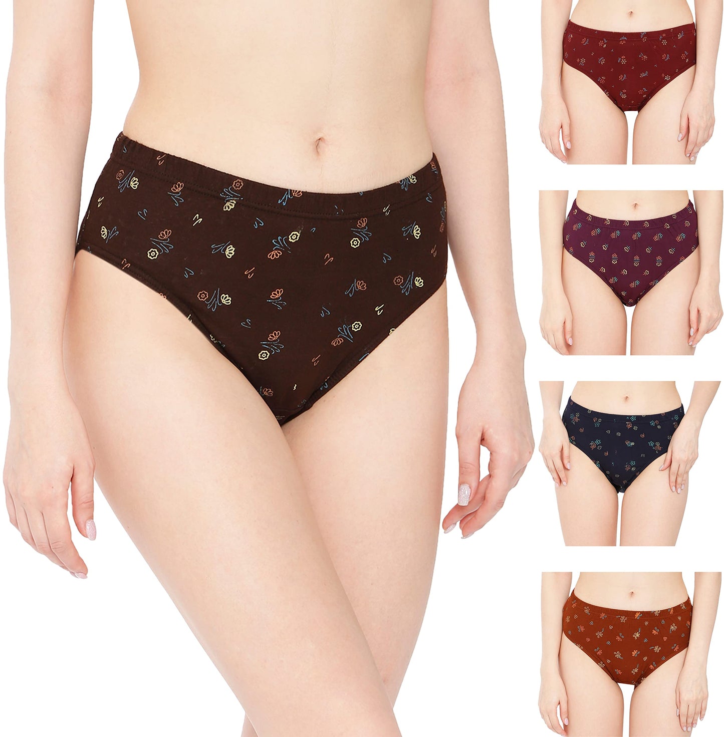 Rupa Womens Cotton Briefs Regular Solid Underwear (Pack of 5) (PR_PTY_PO5_Print
