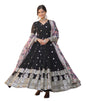 Fashion Basket Gergette Embroidered Long Anarkali Black