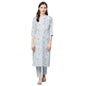 Idalia Printed Blue Kurta Set With Printed Pants
