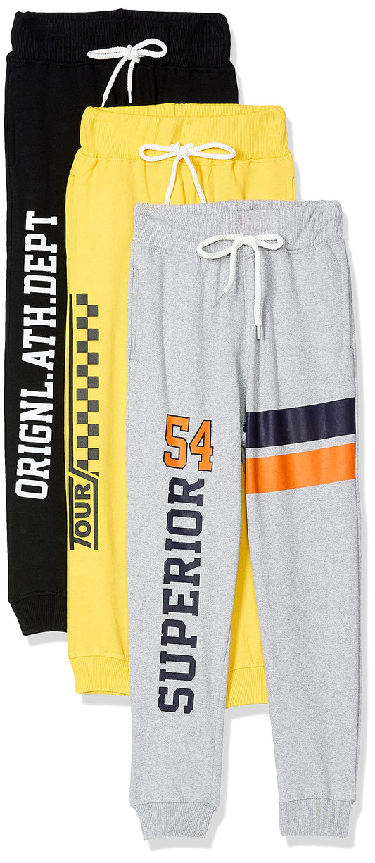 T2F Boys Regular Fit Printed Joggers Track Pant (Pack of 3)