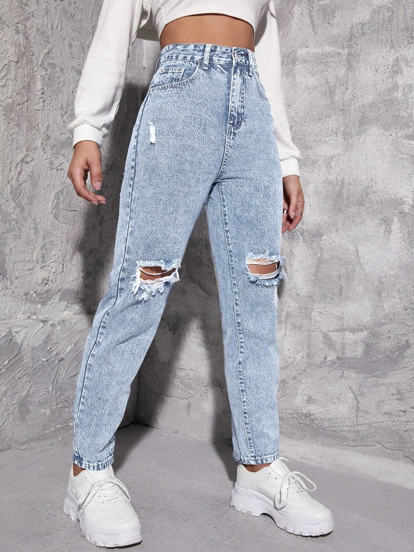 Shasmi Light Blue Womens High Rise Cotton Ankle Length Jeans for Women Jeans II Denim Cotton Jeans Pant for Women II Cotton Pan