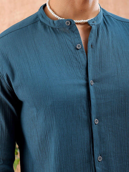 The Indian Garage Co Mens Slim Fit Shirt (0923-SHHTRS-03_Black
