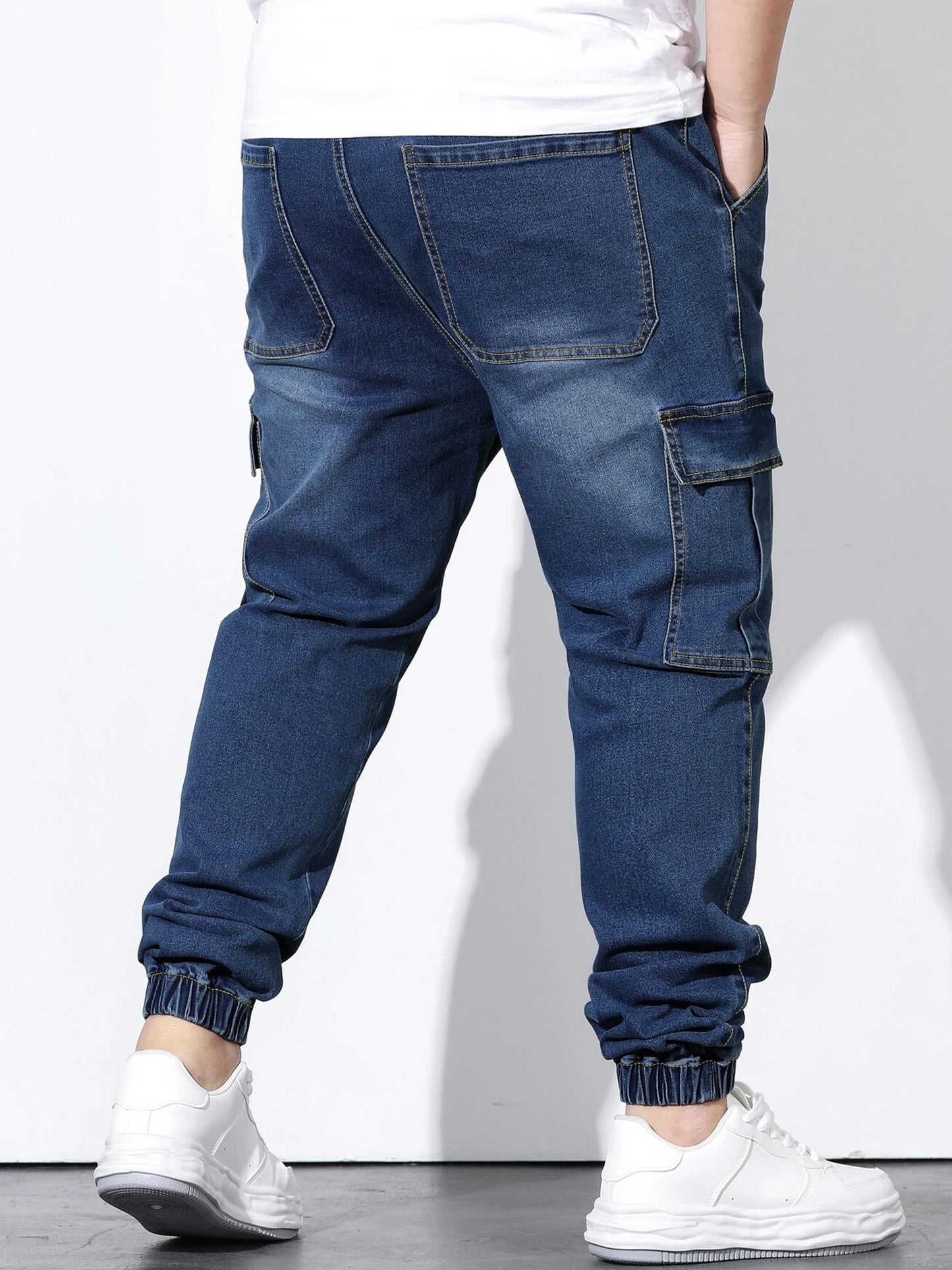 Noble Monk MenS Baggy Fit Jeans | Cargo Pocket | Denim Jeans | Streachable Jean For Men Indigo