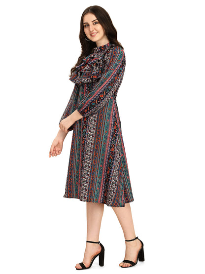 Oomph! WomenS Western & Fusion Wear Midi Dresses For Women, Multicolor - Md309