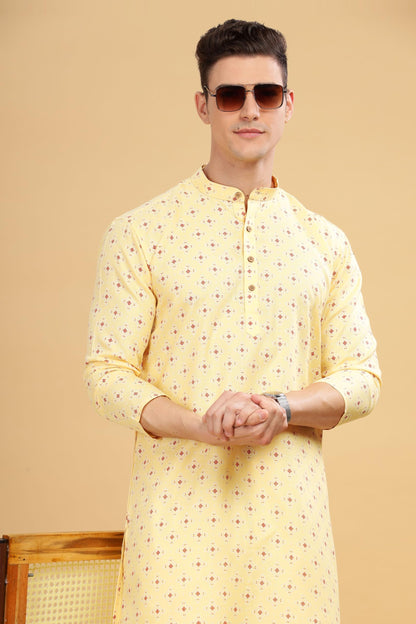 Be Active MenS Cotton Regular Kurta (C-399-1_Cream
