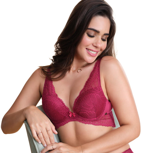 Enamor F091 Butterfly Cleavage Enhancer Plunge Push-Up Bra - Padded Wired Medium Coverage