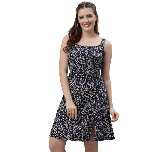 Oomph! Dress For Women Stylish| Summer Vacation Style |Floral Print Spaghetti Strap |Mini Dressfor WomenS & GirlS |Lightweight