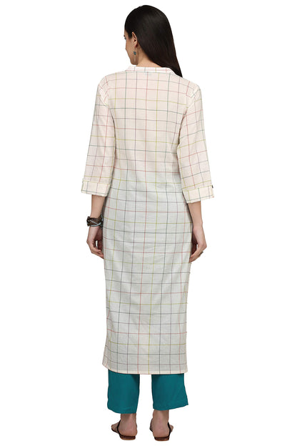 GoSriKi Women's Cotton Solid Straight Kurta