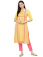 Ketch Women'S Polyester Regular Fashion Kurta (Khku000059_Yellow, Regular Fit, Xl