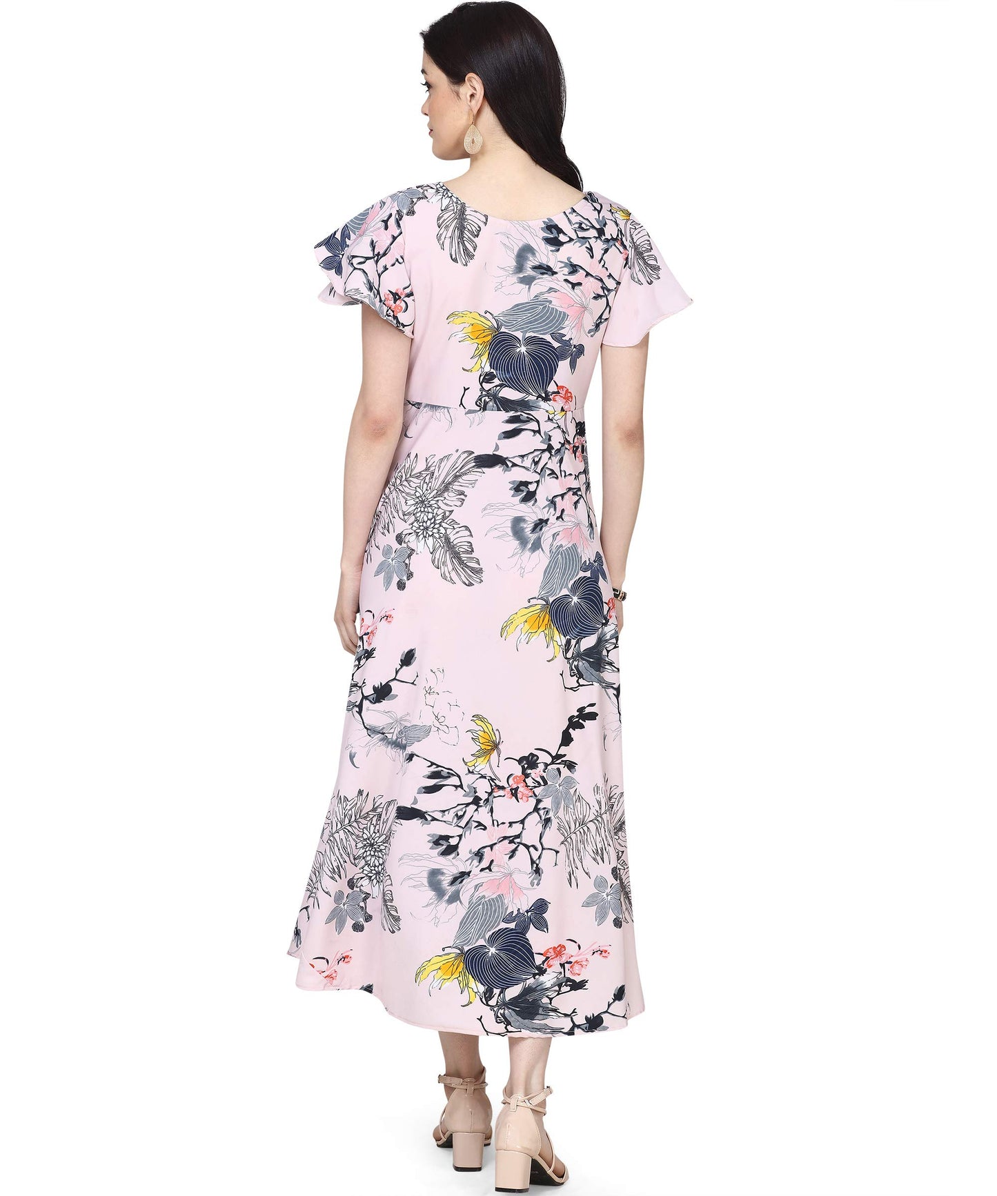 Oomph! WomenS Crepe A-Line Maxi Dress - Pale Pink