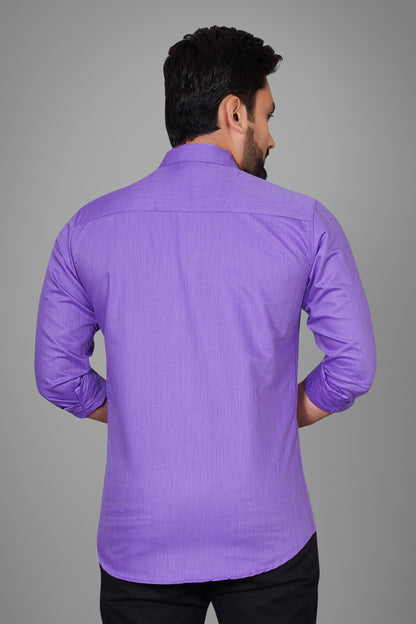 Besix MenS Cotton Blend Solid Shirt With Spread Collared Full Sleeve Button Closure Curved Hem Straight Length And One Pocket |