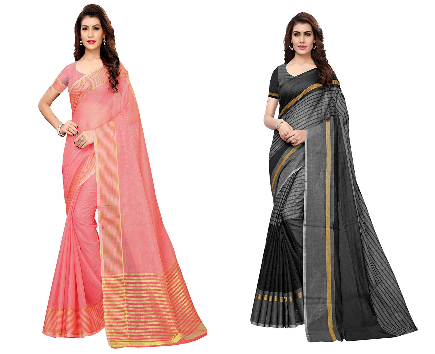 ANNI DESIGNER Womens Multicolor Art Silk Saree With Blouse Pack of 2 (TS_CLUB_COMBO_63_Free Size)