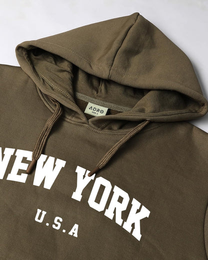 ADRO Men's Cotton Blend Neck Hooded Sweatshirt (H24-NEW)