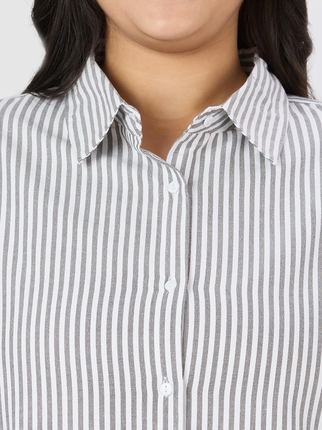 Style Quotient Women Black White Polycotton Formal Shirt