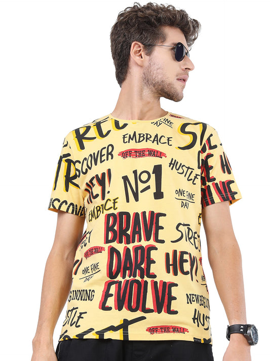 Ketch MenS Slim Fit T-Shirt (Khts000225_Cornsilk