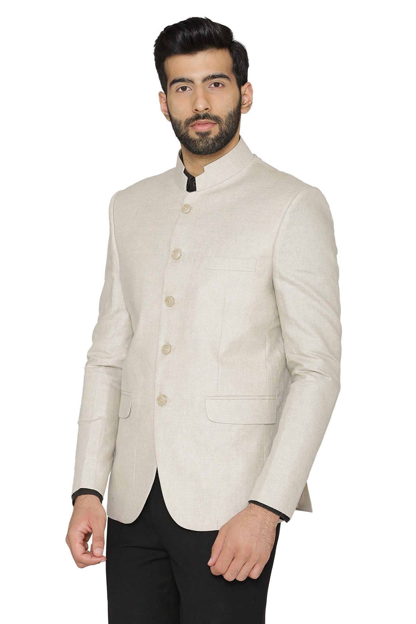 WINTAGE Mens 100% Linen Festive and Casual Blazer Coat Jacket : White