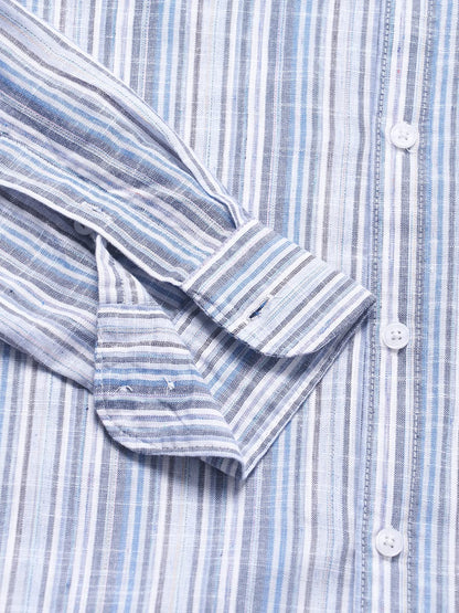 Dennis Lingo Blue MenS Slim Fit Casual Shirt