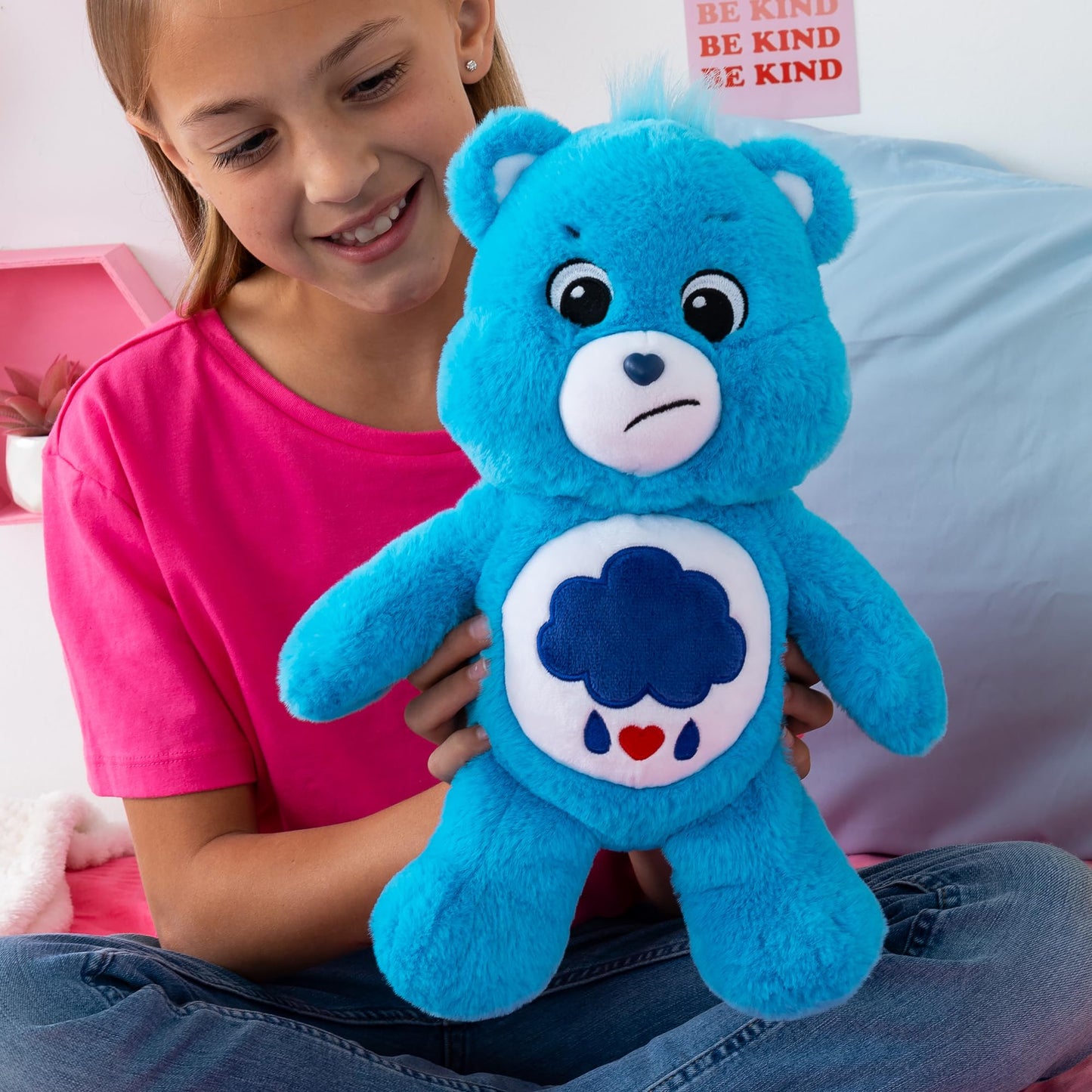 Care Bears 14    Grumpy Bear - Blue Plushie for Ages 4+ - Perfect Stuffed Animal Holiday, Birthday Gift, Super Soft and Cuddly -