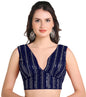 Pujia Mills WomenS Indian Ethnic Wear Sabyasachi Sequence With Dhaga Embroidered Zari Work Sweetheart Neck Blouse Sleeveless Re