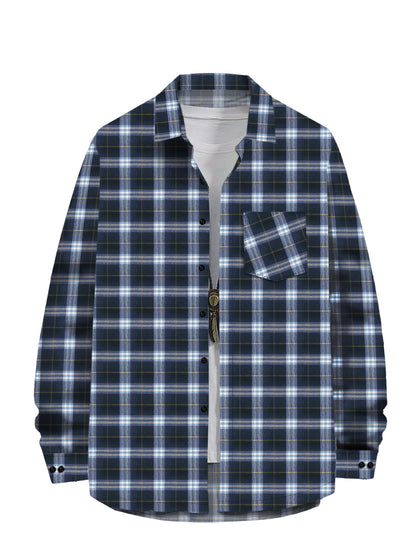 Noble Monk MenS Regular Long Sleeve Cotton Check Shirt | Casual Shirt With Spread Collar