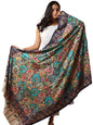 Pashmoda Women Noor Pure Wool Kalamkari Hand Embroidered Shawl (Size: 101 X 203 Cms)