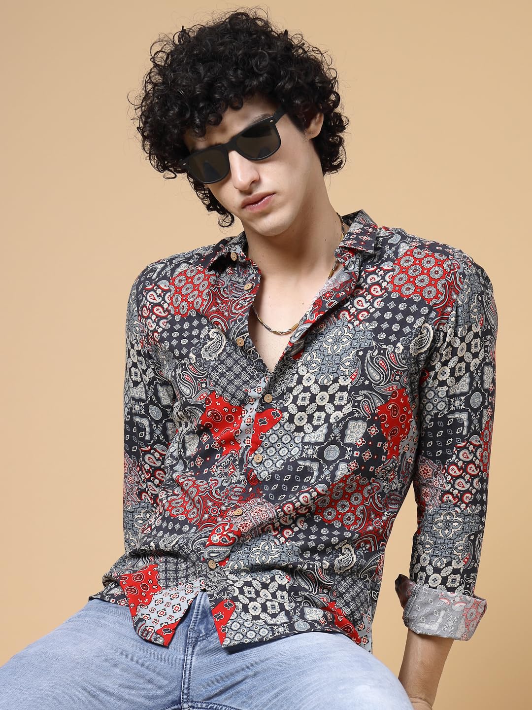 Rigo Rayon Printed Shirts for Men | Full Sleeves Hawaiian Regular Fit Mens Shirt | Casual Shirt | Beach | Party | Outing Wear S